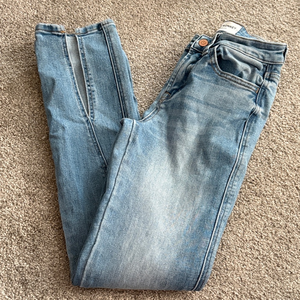 Flying Monkey High Rise Slim Straight Jeans